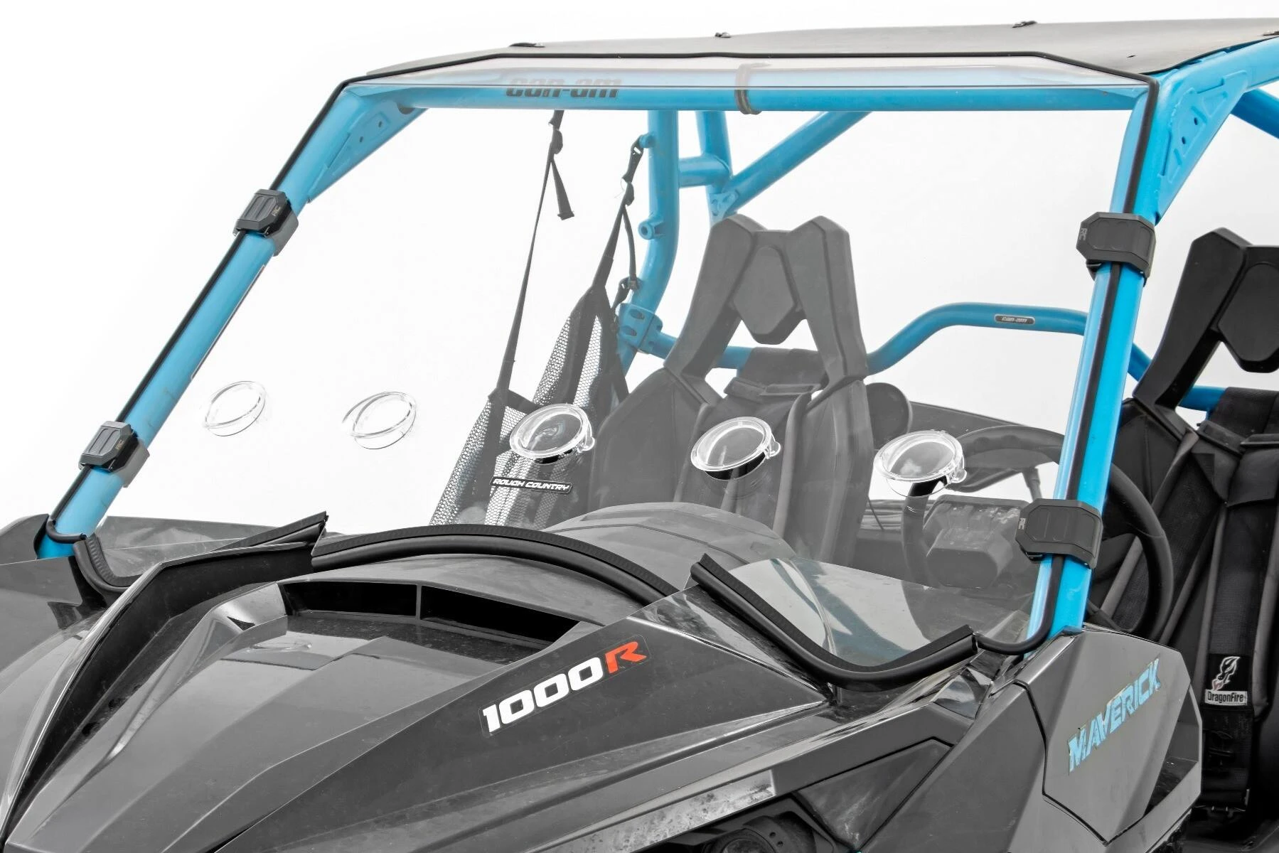 Rough Country '13-'18 Can-Am Maverick Scratch Resistant Vented Full Windshield - Image 4