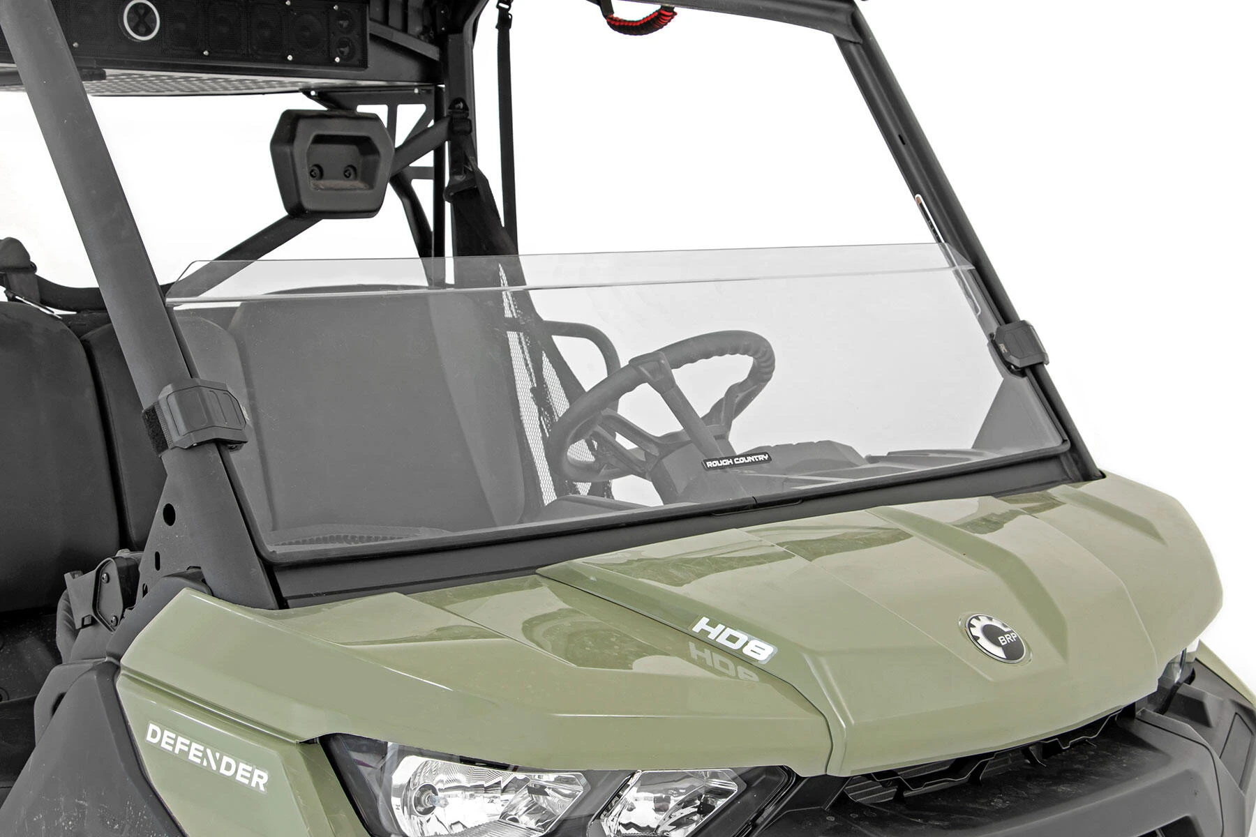 Rough Country '16-'22 Can-Am Defender HD 10/Defender HD 10 XT Scratch Resistant Half Windshield - Image 4