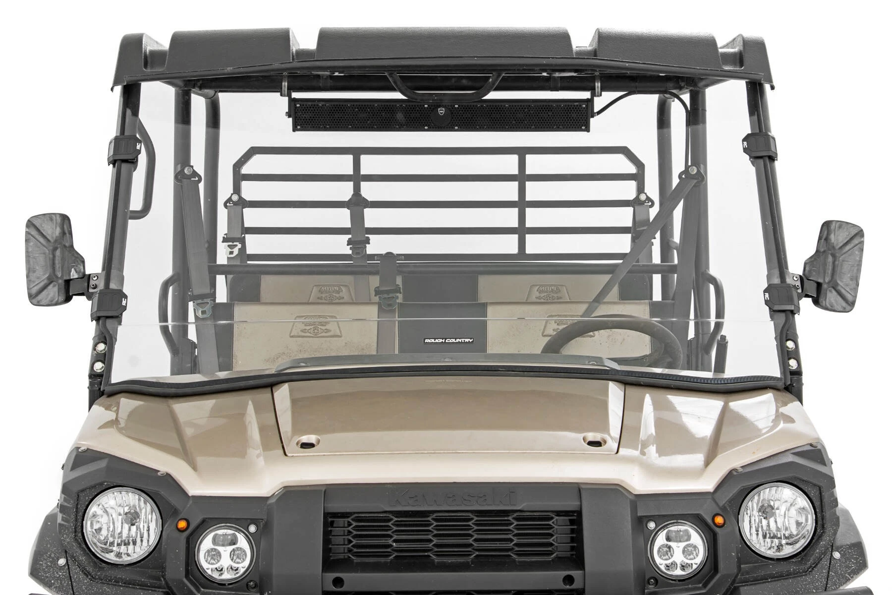 Rough Country '16-'22 Kawasaki Mule Pro DX/Mule Pro DXT Scratch Resistant Full Windshield - Image 3
