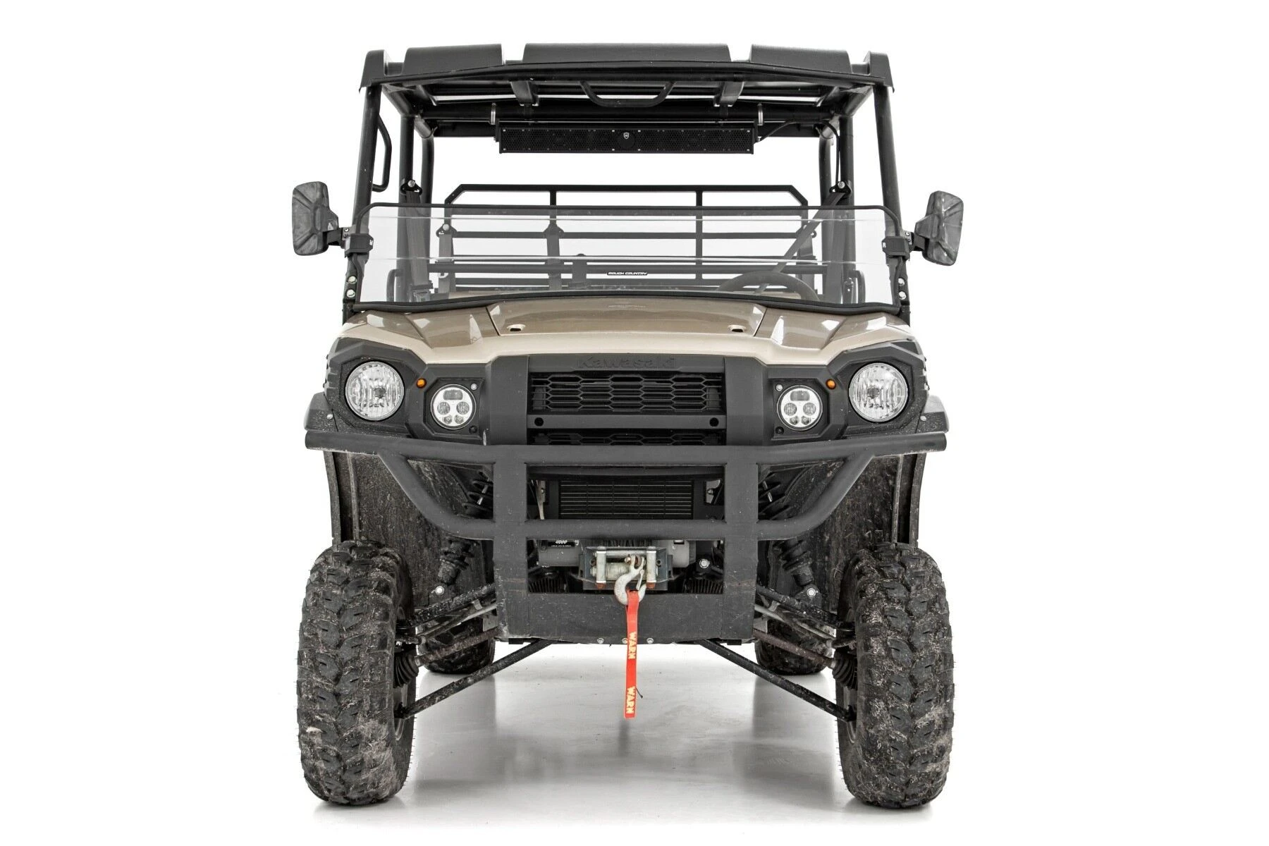 Rough Country '16-'22 Kawasaki Mule Pro DX/Pro DXT Scratch Resistant Half Windshield - Image 3