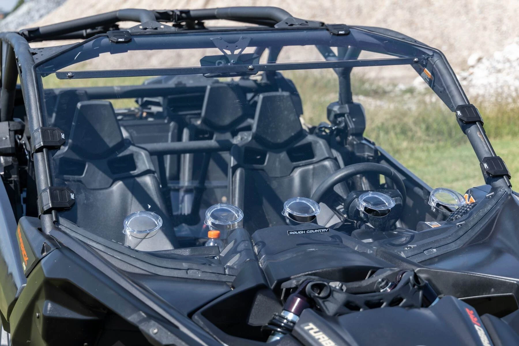 Rough Country '17-'22 Can-Am Maverick X3 Scratch Resistant Vented Full Windshield - Image 3