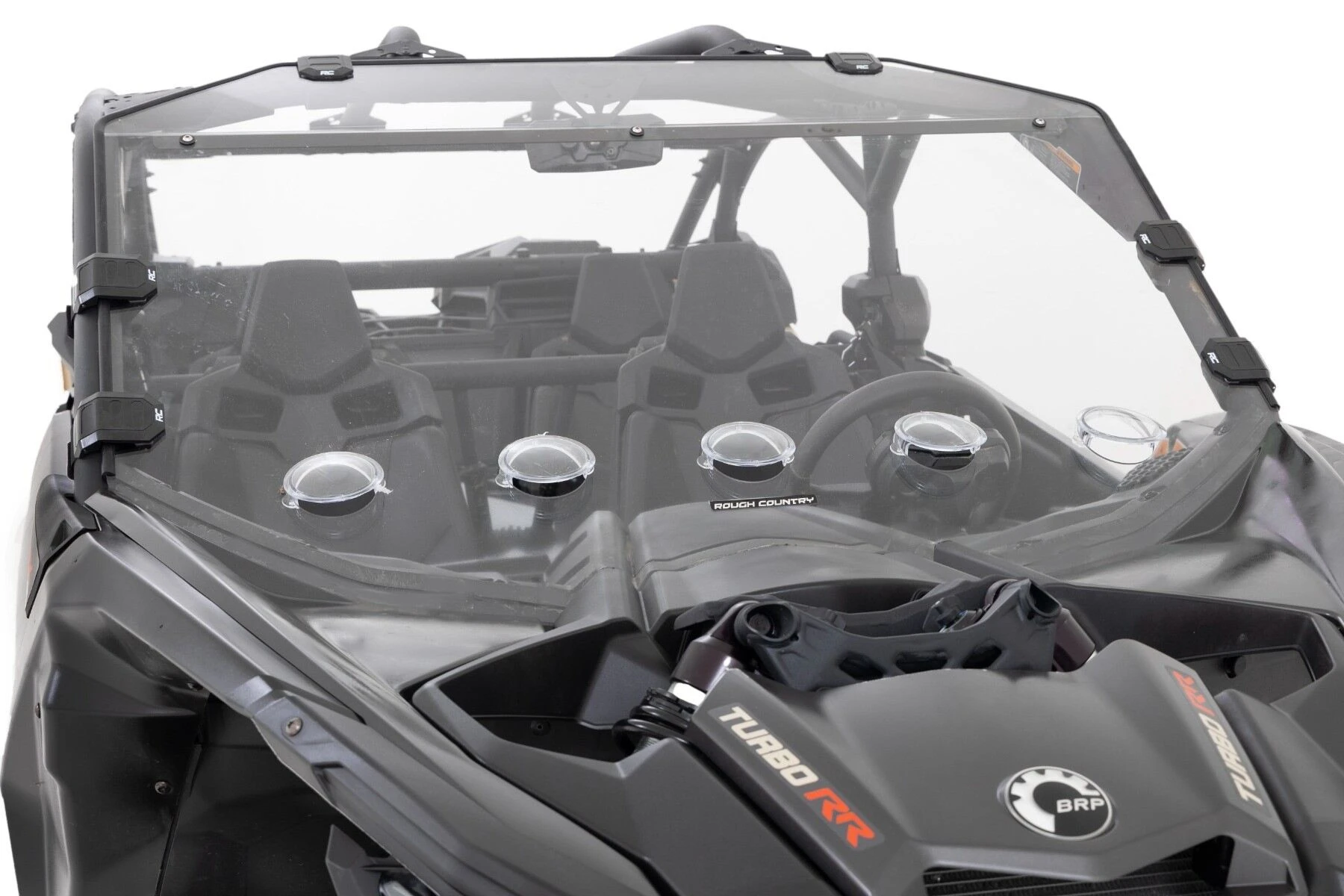 Rough Country '17-'22 Can-Am Maverick X3 Scratch Resistant Vented Full Windshield - Image 5