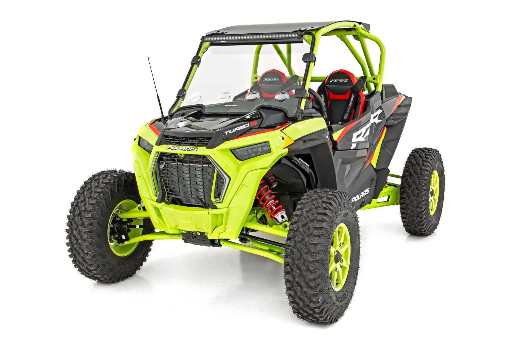 Rough Country '19-'21 Polaris RZR Turbo S Scratch Resistant Vented Full Windshield - Image 3
