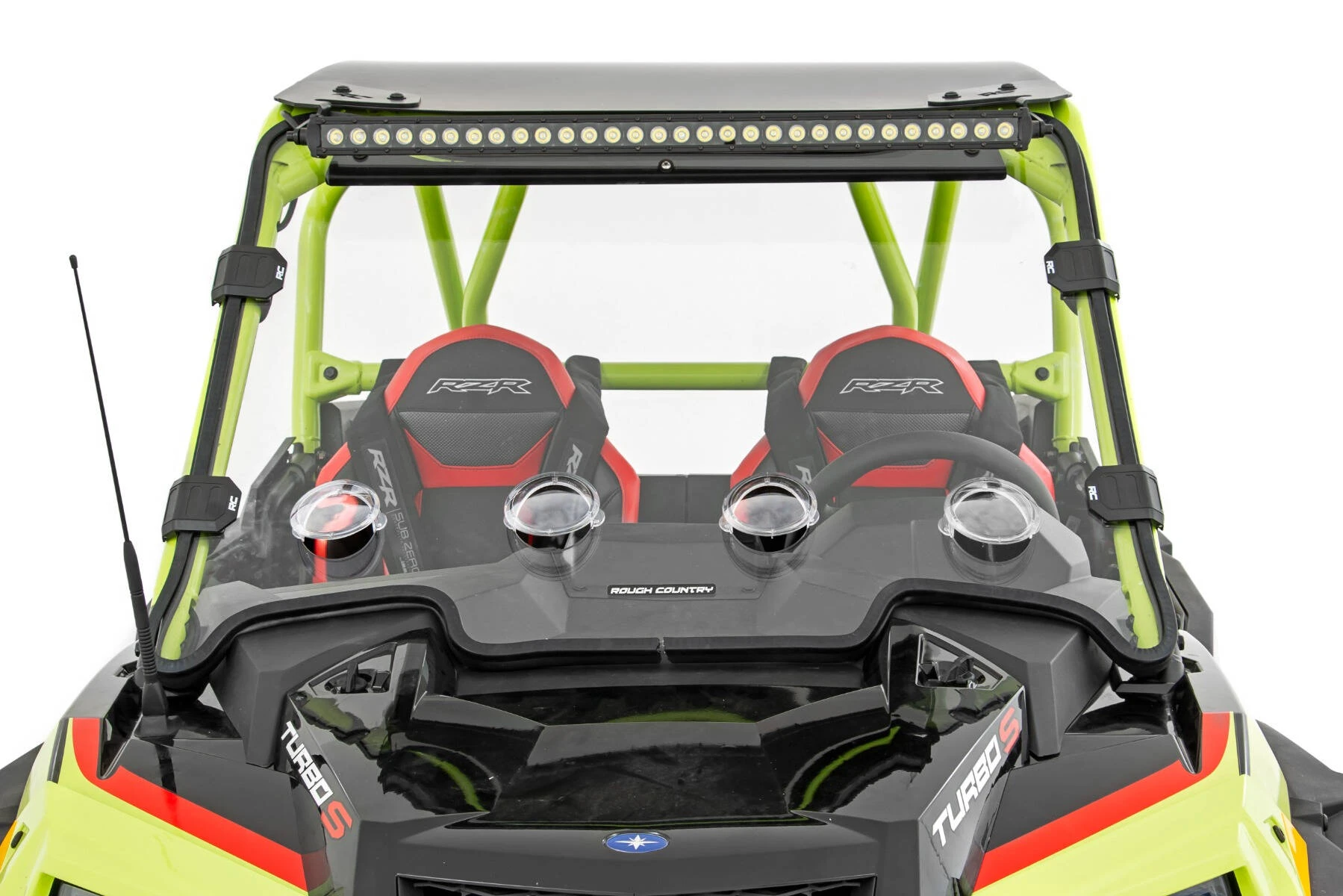 Rough Country '19-'21 Polaris RZR Turbo S Scratch Resistant Vented Full Windshield - Image 4