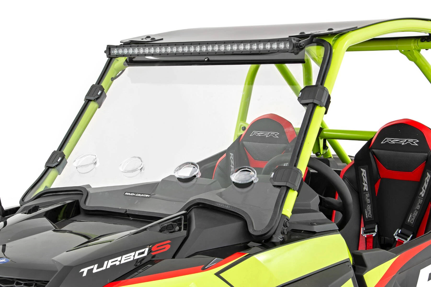 Rough Country '19-'21 Polaris RZR Turbo S Scratch Resistant Vented Full Windshield - Image 5