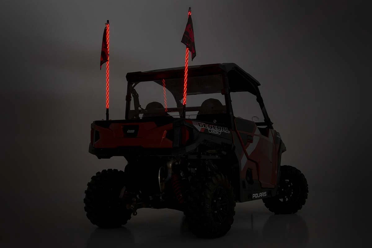 Rough Country Multi-Color LED Whip 4ft Long Pair Light Kit - Image 2