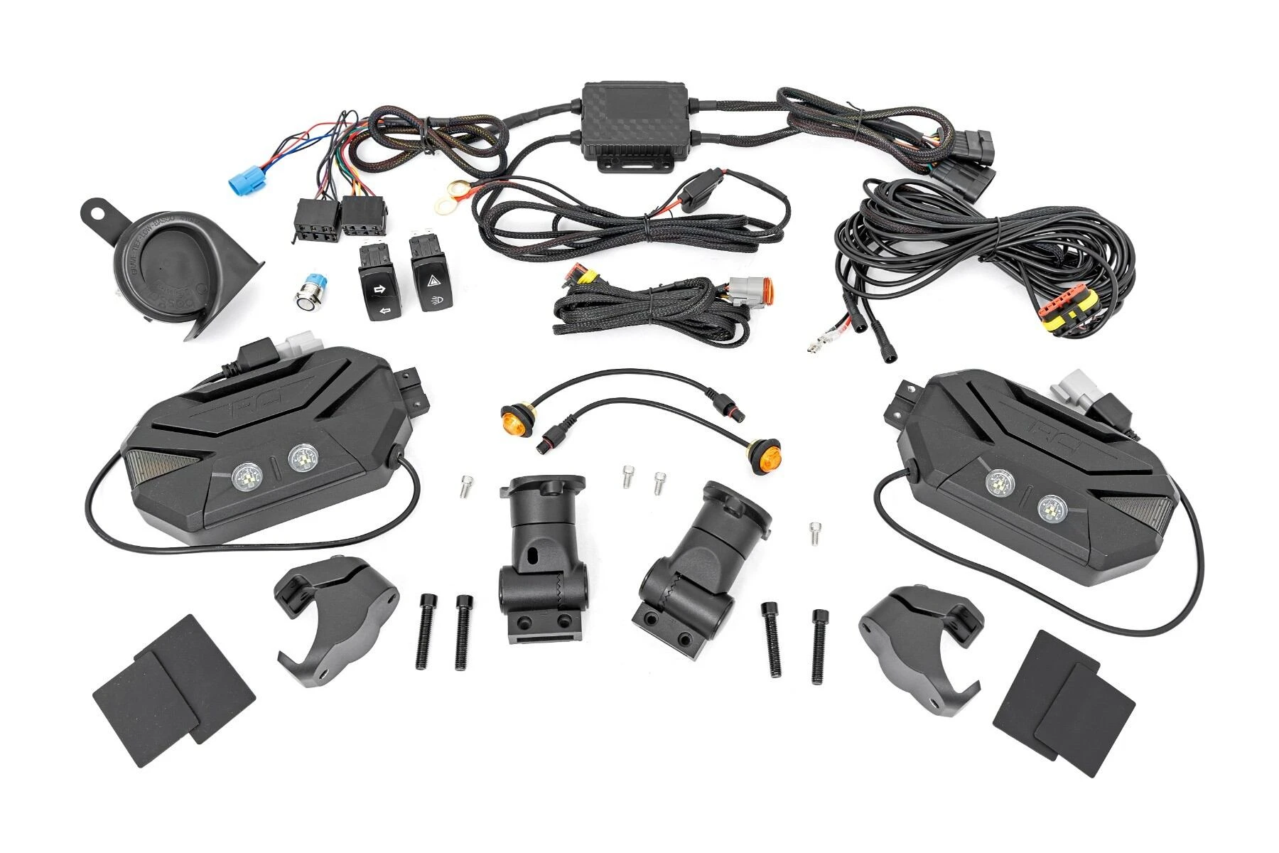 Rough Country Universal UTV Aluminum Side Mirrors /Blinker /Horn Kit - Image 3