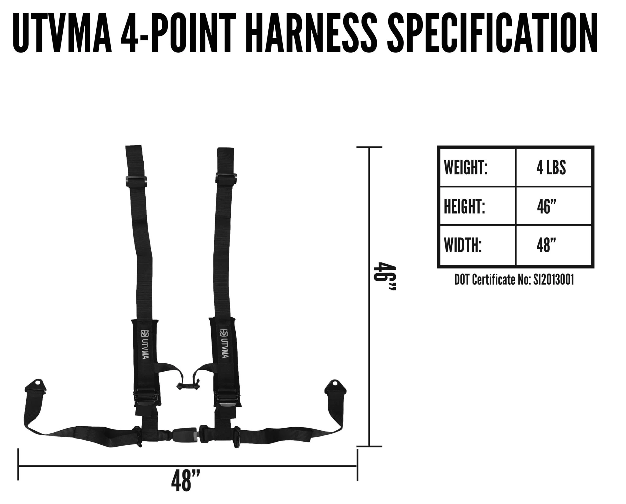 UTV Mountain Accessories UTVMA 2-inch 4-point Harness With Auto Buckle - Image 10