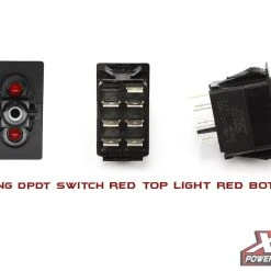 XTC Power Products XTC Carling Contura V DPDT Switch With Red LED's (ON-OFF-ON)