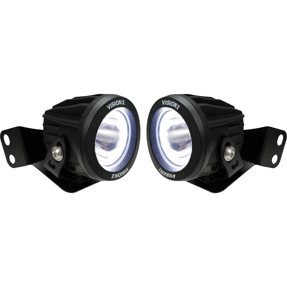 Vision X 08-19' Polaris RZR A-Pillar Mounts With 2 XIL-OPRH115 Lights