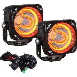 Vision X 3" Optimus Square 15º Amber Halo Light Kit