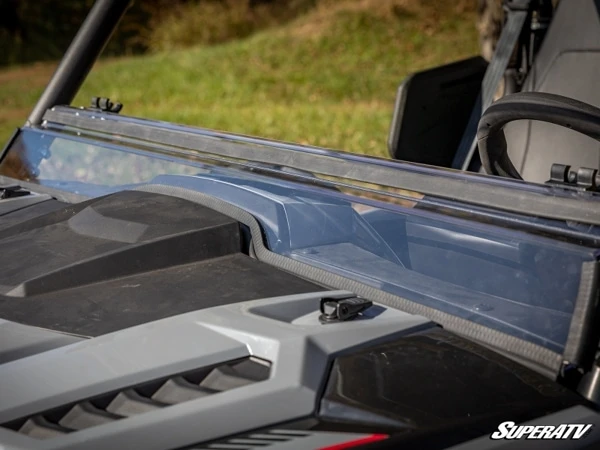 SuperATV Yamaha Wolverine Rmax Scratch Resistant Flip Windshield 5 SuperATV Yamaha Wolverine Rmax Scratch Resistant Flip Windshield - Image 5