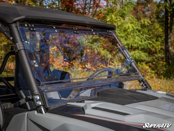 SuperATV Yamaha Wolverine Rmax Scratch Resistant Flip Windshield 2 SuperATV Yamaha Wolverine Rmax Scratch Resistant Flip Windshield - Image 2